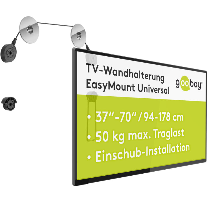 Goobay 63490 TV Wandhalterung Fernseher Halterung 37 - 70 Zoll (94 - 178 cm) Kabelsystem universelle
