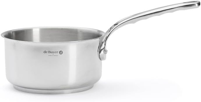 DE BUYER Stielkasserolle, Edelstahl, Silber, 16 cm, 27.9 x 20.1 x 10.9 cm
