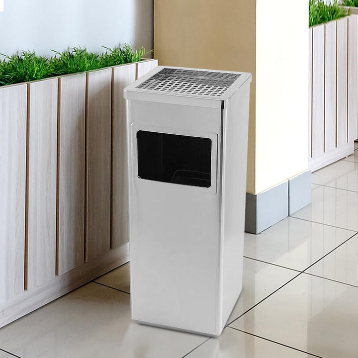 Runder Aschenbecher für den Aussenbereich, lackierter Edelstahl, 30L/35L/48L, abnehmbarer Büro-Mülle