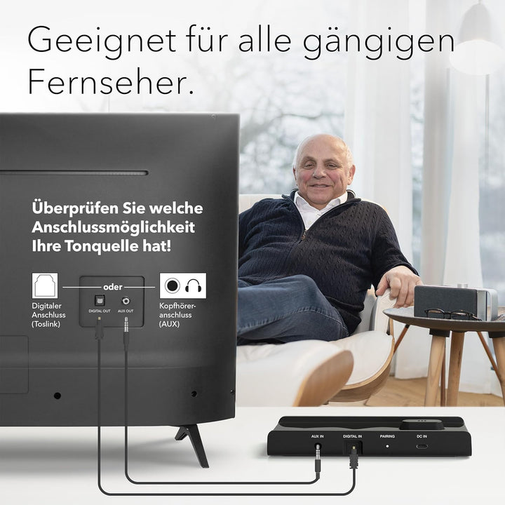 faller Oskar TV Lautsprecher/Soundbar mit Clear Voice (tragbar, kabellos, einfache Bedienung, Alumin