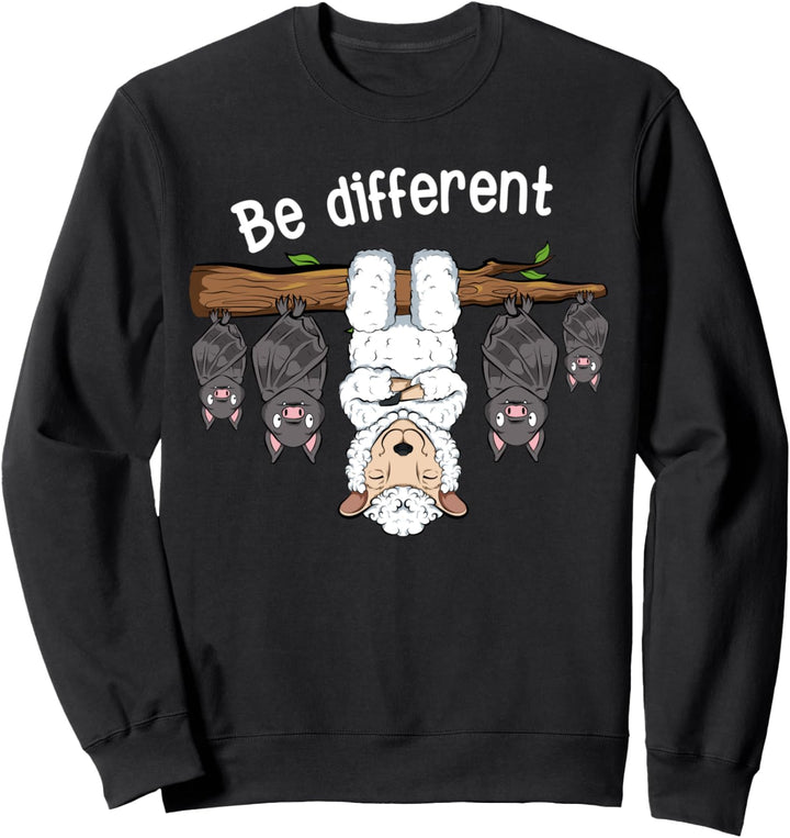 Be different Schaf und Fledermäuse Sweatshirt