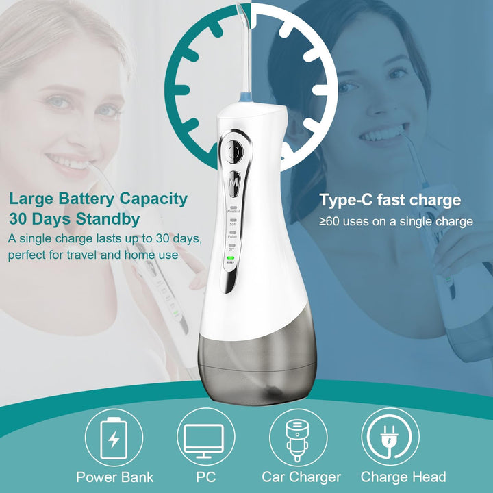Munddusche Kabellos Trragba Elektrische 320ML Wassertank Zahndusche IPX7 Wasserdicht für Oral Health