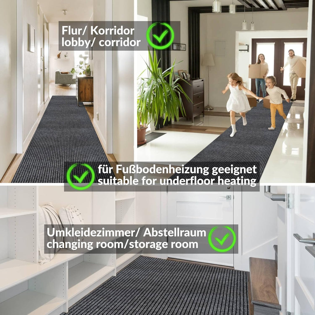 ANRO Schmutzfangmatte Mischa Teppich Läufer Meterware rutschfest & zuschneidbar | Indoor Outdoor Fus