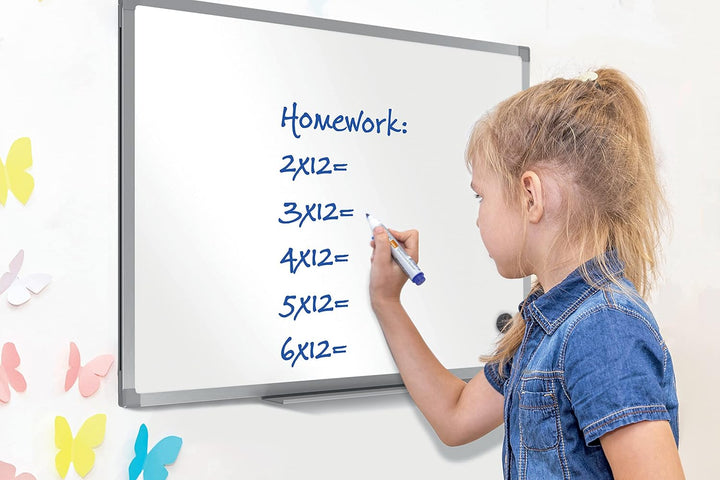 Nobo nicht-magnetisches Melamin Whiteboard, 45 x 60 cm, Aluminiumrahmen, Traditionelle Eckmontage, I