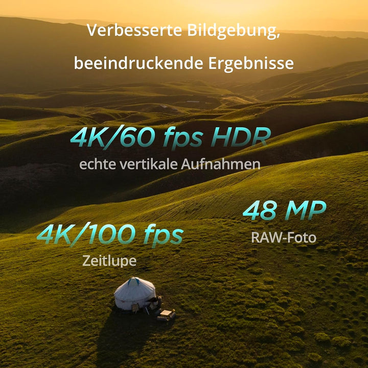 DJI Mini 4 Pro (DJI RC-N2 Fernsteuerung), faltbare Mini-Drohne mit 4K HDR-Videokamera für Erwachsene