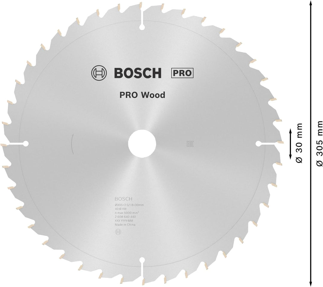 Bosch Professional 1x Kreissägeblatt Optiline Wood (Sägeblatt für Holz, Ø 305 x 30 x 2,5 mm, 40 Zähn