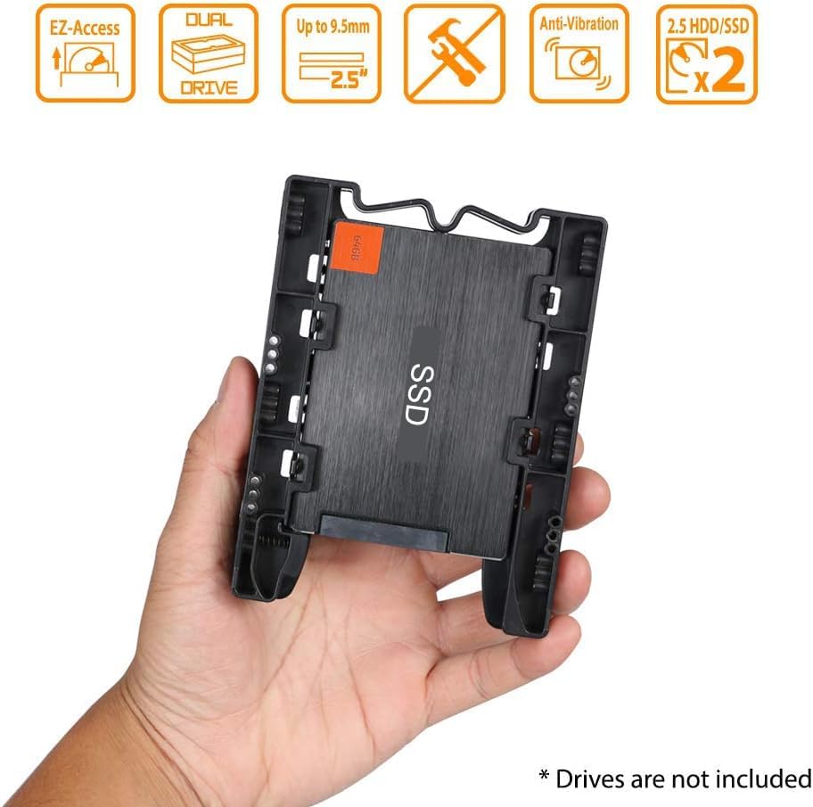 ICY DOCK Einbaurahmen für 2X 2,5 Zoll (6,4cm) SSDs/HDDs in 1x 3,5 Zoll (8,9cm) EZ-Fit Light MB290SP-