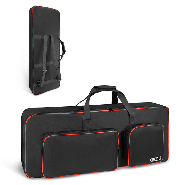 SUNDOY Keyboardtasche 49 Tasten für E-Piano, Gepolsterte Gig Bag aus 600D Oxford, Wasserdicht, mit R