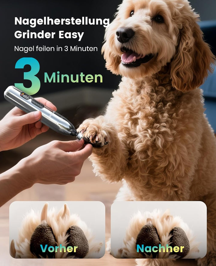 oneisall 4 in 1 Hundeschermaschine dickes/dichtes Fell, Leise Profi Schermaschine/Pfotentrimmer/Nage