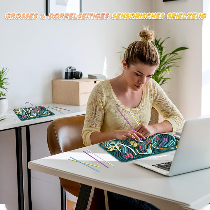 ddLUCK Extra Gross Sensorik Activity Board, 29.5 x 20 cm Silikon Fidget Toys zur Stressabbau, ADHD u