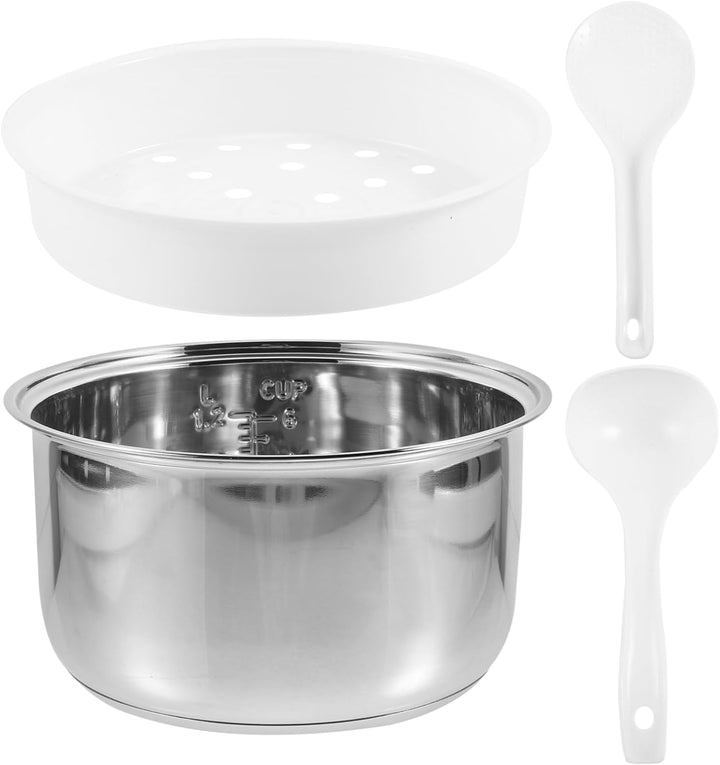 UPKOCH Innenkochtopf Aus Edelstahl 3 L Reiskocher-Innentopf Polierte Oberfläche Kochtopfeinsatz Wied