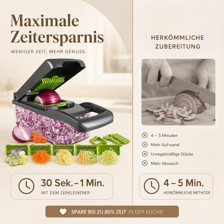 Gemüseschneider Gemüsehobel Würfelschneider Gemüsehacker 13 in 1 Gurkenschneider Kartoffelschneider