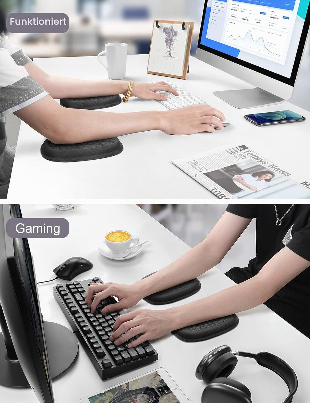 Meatanty Handgelenkauflage Ellbogenauflage Wrist Rest Unterstützung, lindert Ellenbogenschmerzen Com