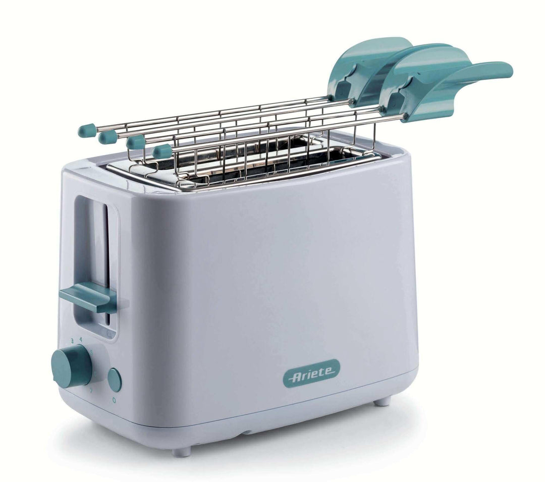 ARIETE 0157W Breakfast 2-Schlitz-Toster mit Zangen weiss, 760 Watt
