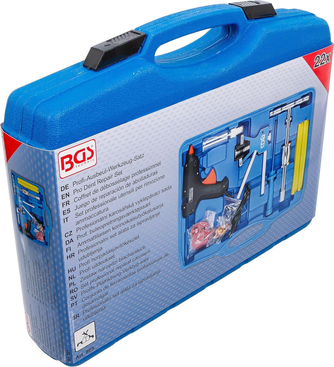 BGS 865 | Profi-Ausbeul-Werkzeug-Satz | inkl. 9 Ausbeul-Pads verschiedener Grössen und Formen, Satz