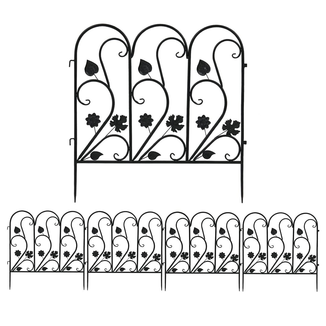 unho 5 Stück Beetzaun Metall Set, Teichzaun Gartenzaun Set Metallzaun Zaun für den Garten, Gitterzau