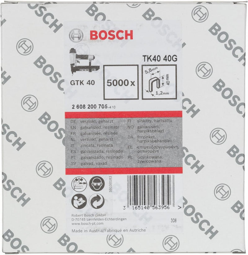 Bosch 5000x Klammer TK40 38G (Mineralwerkstoff, Gipsfaserplatten, Isolations- und Dämmmaterial, 1.2