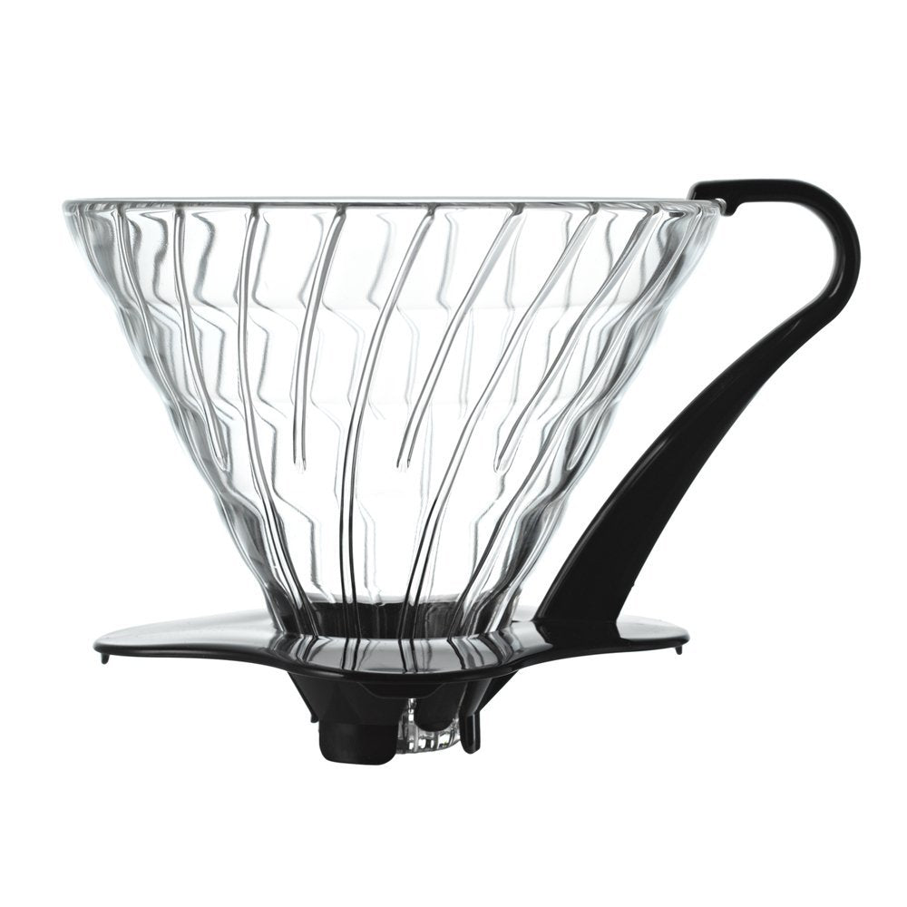 Hario V60 Glass Kaffeefilterhalter, Glas, Schwarz, Size 3 Size 03 Schwarz, Size 03 Schwarz