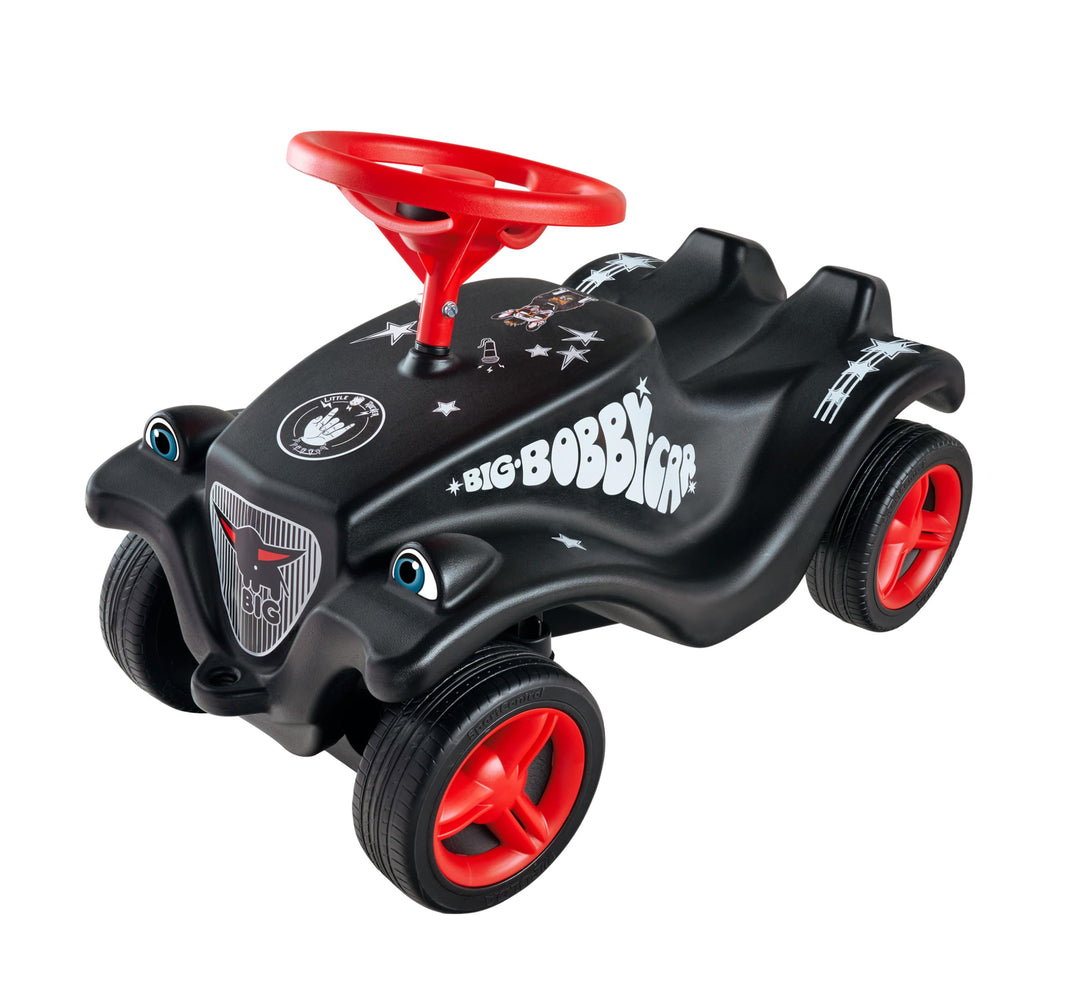 Big Bobby Car Classic Little Rocker - Rutschauto im dunklen Rock n‘ Roll-Design mit Breiten, extra l
