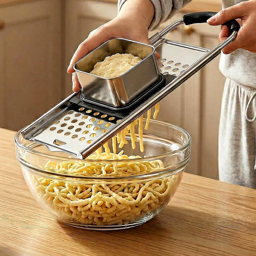 Spätzlehobel Edelstahl, Spätzlepresse mit Teigschlitten, Spätzlesieb, Spätzlereibe Ist Spülmaschinen