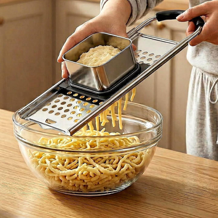 Spätzlehobel Edelstahl, Spätzlepresse mit Teigschlitten, Spätzlesieb, Spätzlereibe Ist Spülmaschinen