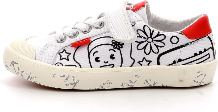 Kickers Unisex Kinder Gody Sneaker 26 EU Blanc Imprime, 26 EU Blanc Imprime
