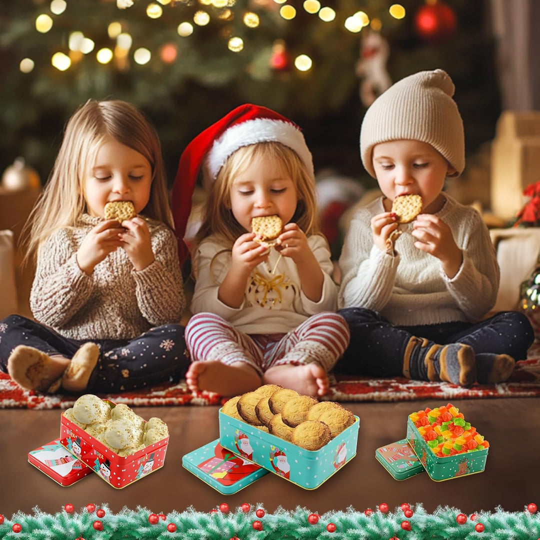 3er Set Keksdosen für Weihnachten,Keksdosen Set, Plätzchendose Metall,Dreistöckige Gebäckdosen,Vorra