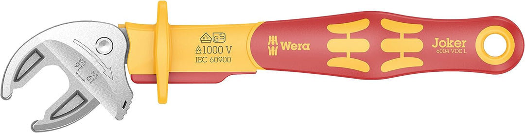 Wera 05020170001 6004 Joker VDE 4 Set 1, VDE-isolierter selbstjustierender Maulschlüssel-Satz, 4-tei
