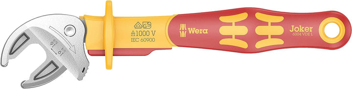 Wera 05020170001 6004 Joker VDE 4 Set 1, VDE-isolierter selbstjustierender Maulschlüssel-Satz, 4-tei