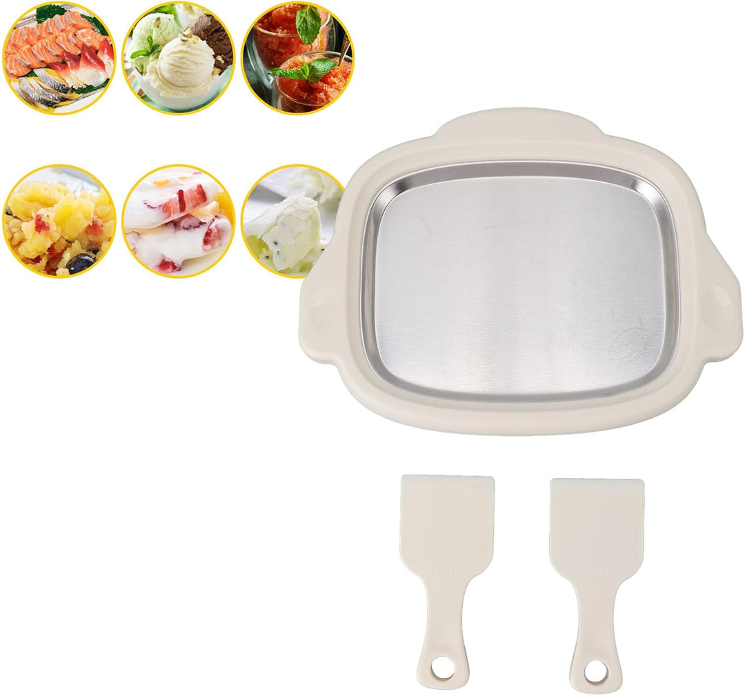 Gerollte Eismaschine, Edelstahl-Eisbratmaschine, Eiswürfelform, Frozen Yogurt Maker für Kinder, selb