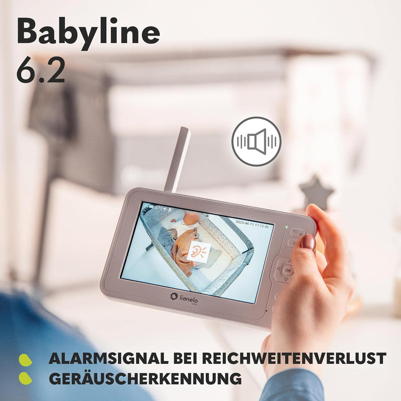 Lionelo Babyline 6.2 Elektronisches Kindermädchen Full HD 5” Innenüberwachung, Reichweite 200m, Bidi