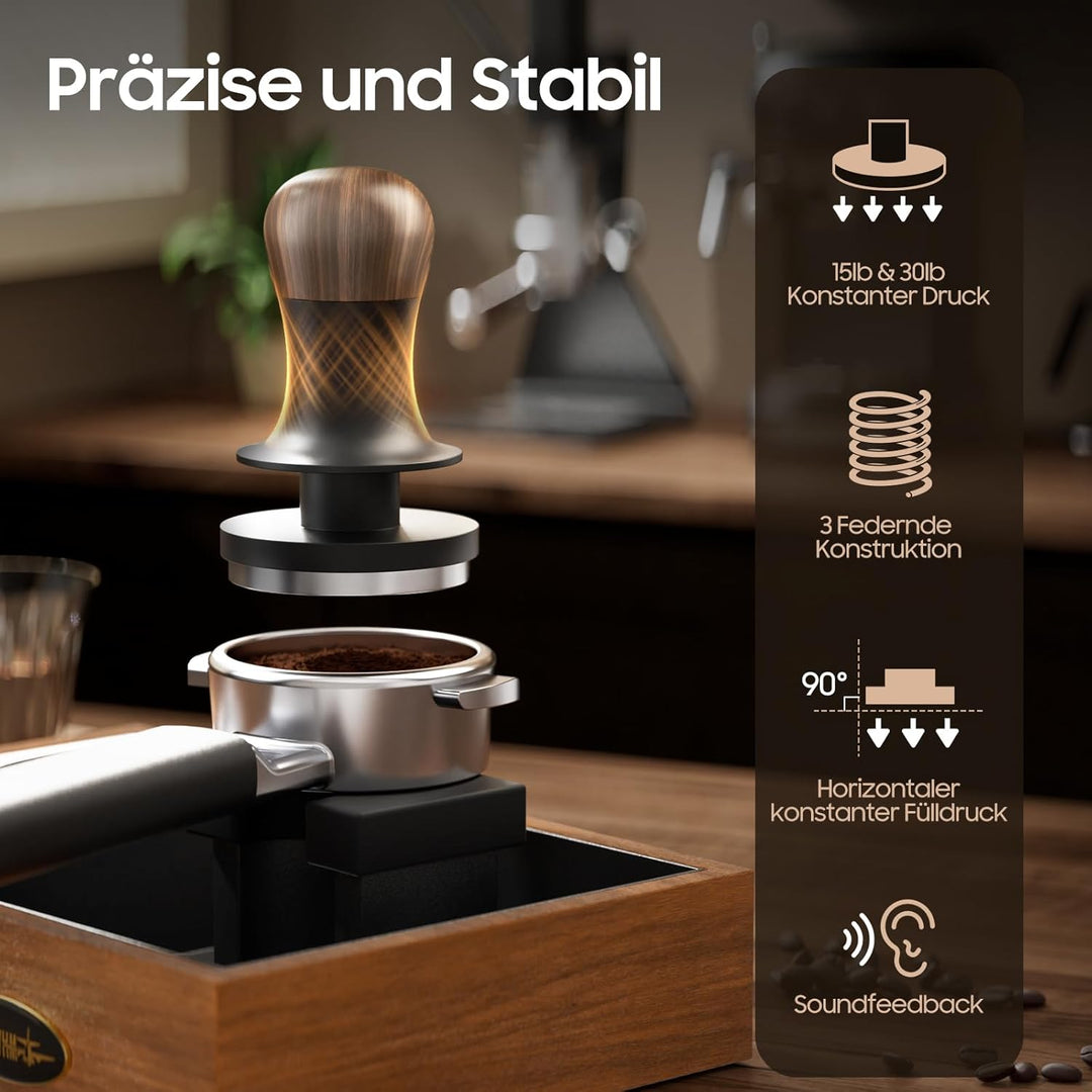 MHW-3BOMBER 58,35 mm Espresso-Kaffee-Tamper mit drei federbelasteten kalibrierten Espresso-Tamper 13