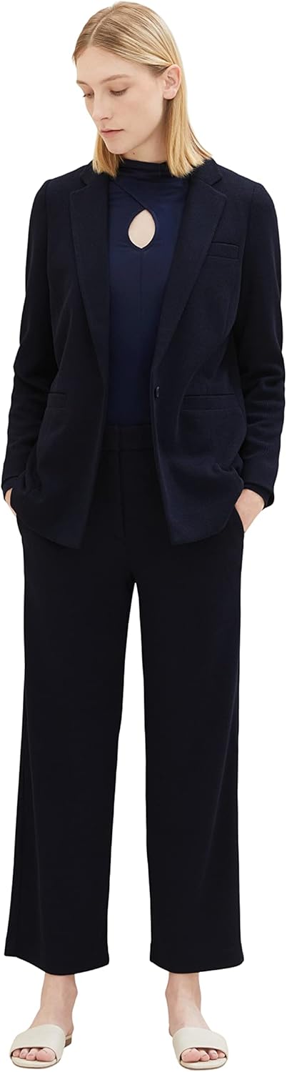 TOM TAILOR Damen Langarmshirt mit Cut-Out Detail L 10668-sky Captain Blue, L 10668-sky Captain Blue