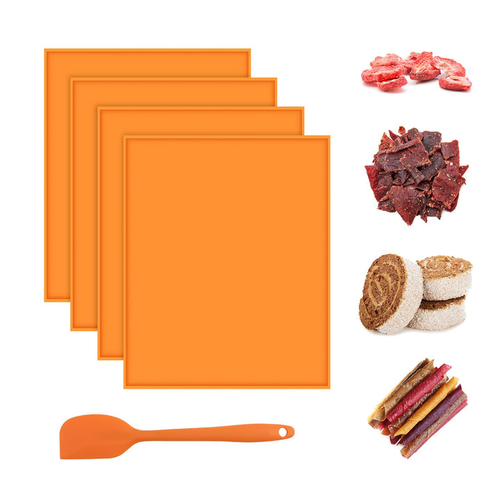 4 Pcs Silikon Dehydrator Blätter Antihaft Dörrfolie für Dörrautomat mit Schaber, Wiederverwendbare B