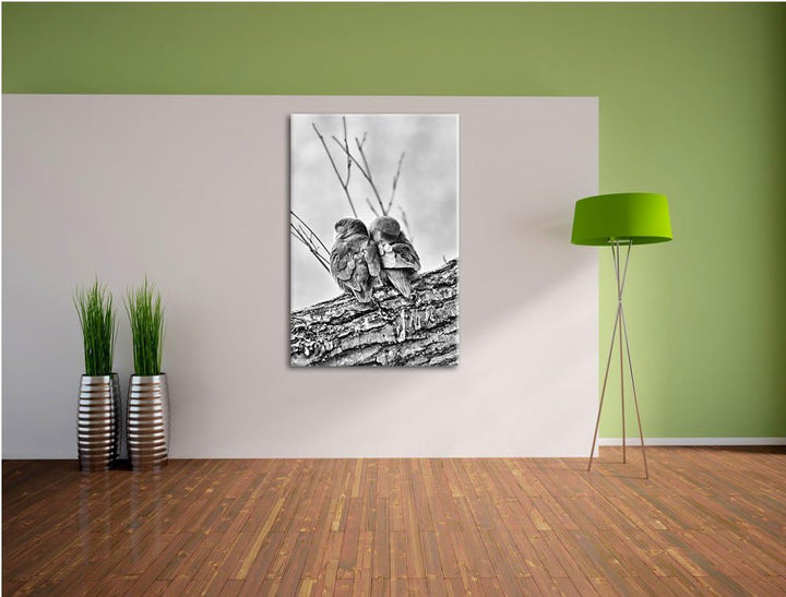 Pixxprint Rosenköpfchenpaar als Leinwandbild/Grösse: 100x70 / Wandbild/Kunstdruck/fertig bespannt, 1