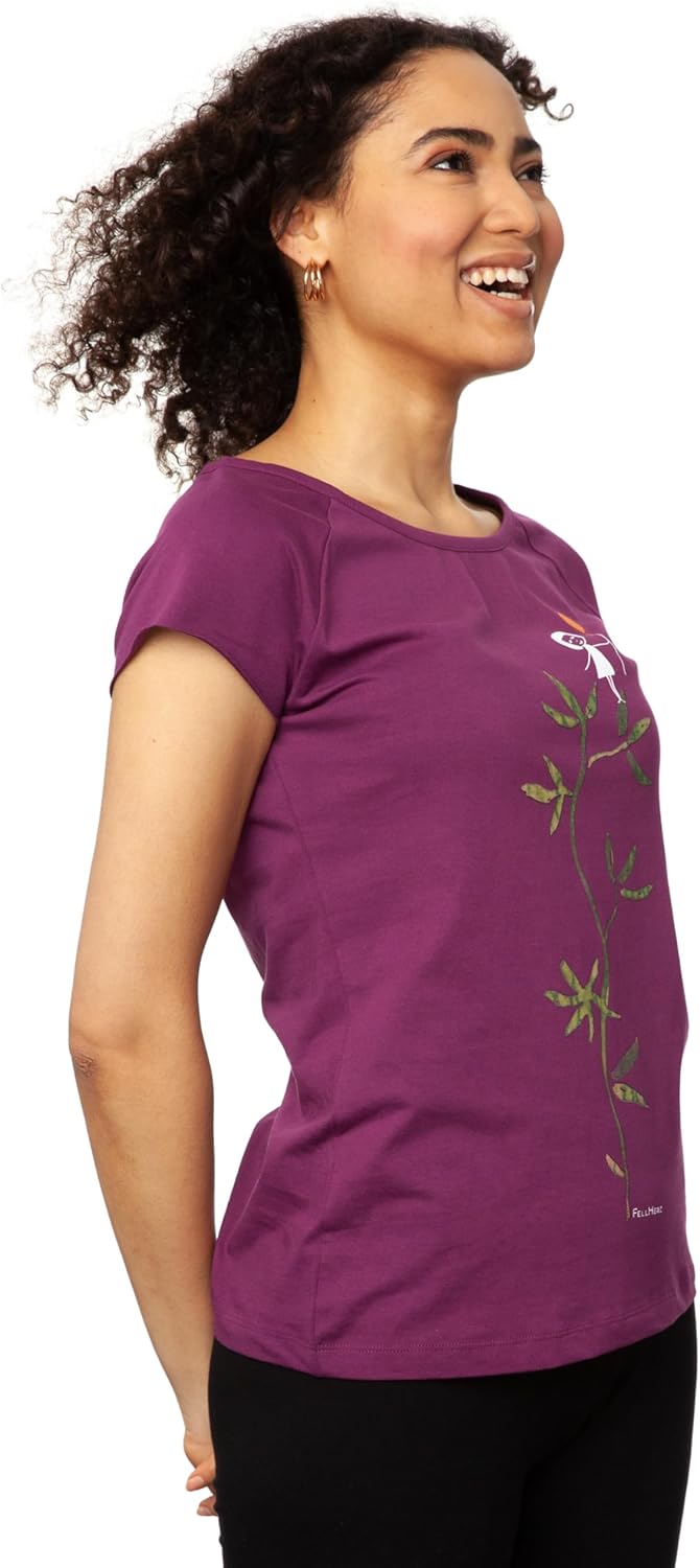 FellHerz Damen T-Shirt Bio Fair und Vegan S Berry, S Berry