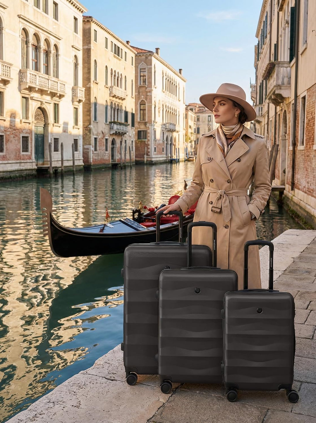 SMARTBOX Hartschalen Koffer-Set 3-teilig für Damen & Herren | leichte & stabile Reise-Trolleys aus h