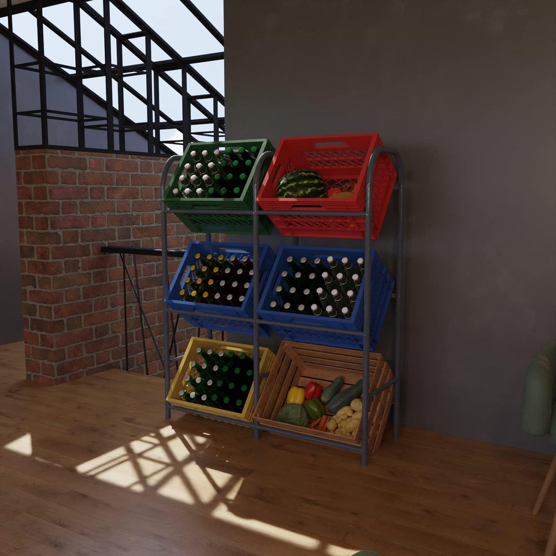 TroniTechnik® Getränkekistenregal 6 Kisten Getränkeregal Kistenregal 6 Kästen Bierkastenständer Getr