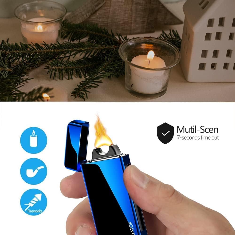 GADATOP Feuerzeuge Elektronisches Feuerzeug USB Lichtbogen Feuerzeug Metallgehäuse grosse Flamme wie