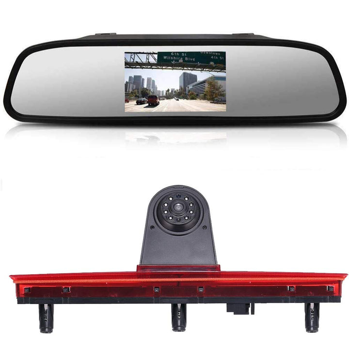 Wasserdicht Einparkkamera Bremslicht Rückfahrkamera integriert in 3. Bremsleuchte Kamera mit 4.3" LC