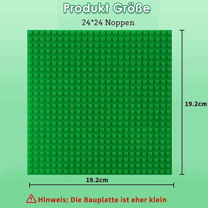 6 Platten-Set Bauplatte Kompatibel mit Lego, 19.2 * 19.2cm, Grundplatte mit 24x24Noppen,Konstruktion