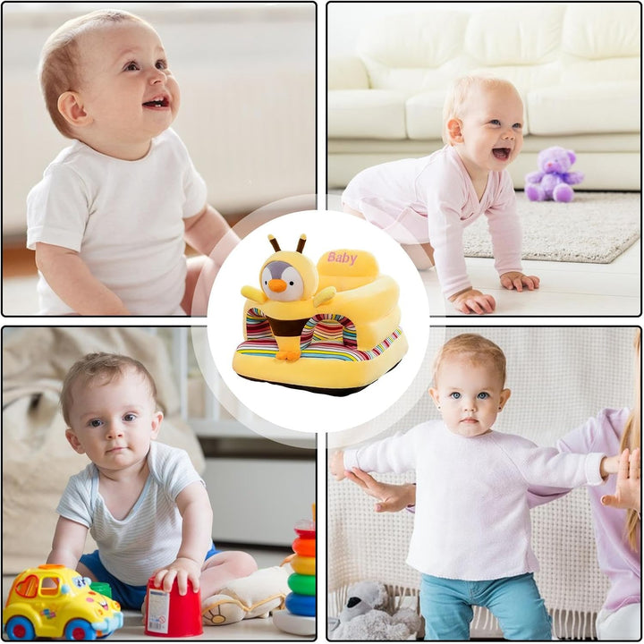 Kleinkind-Stützsitz, Tier-Sofa-Sitz, Plüsch + PP-Baumwolle, Futon, Kleinkind-Sitzkissen, Gelb, 45 x