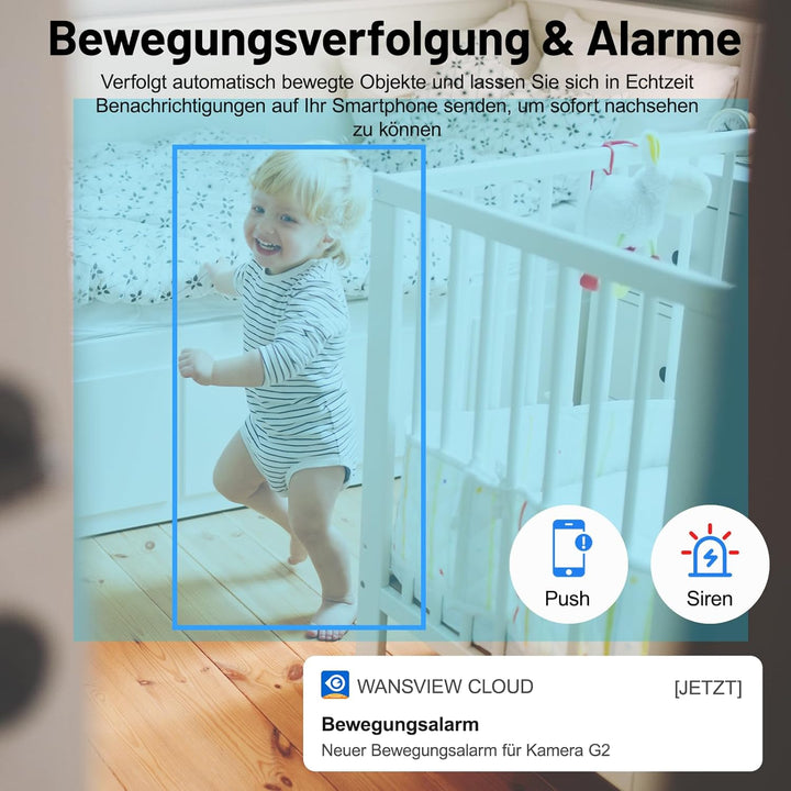 GALAYOU 2K Überwachungskamera innen, WLAN IP Kamera überwachung Indoor WiFi Camera,360°Hundekamera Z