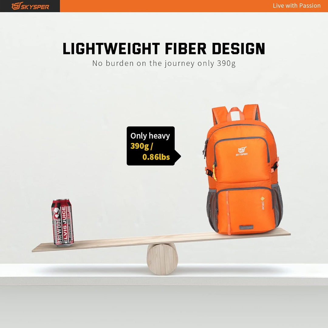 SKYSPER Ultraleichter Faltbarer Rucksack mit Nassfach - Wasserfest und Verstaubarer Daypack für Wand