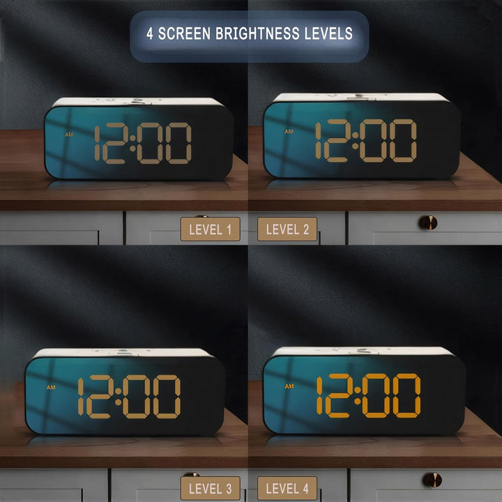 Digitaluhr mit RGB Farbdisplay Sprachsteuerung Multifunktion LED Sprachaufzeichnungswecker dimmbare