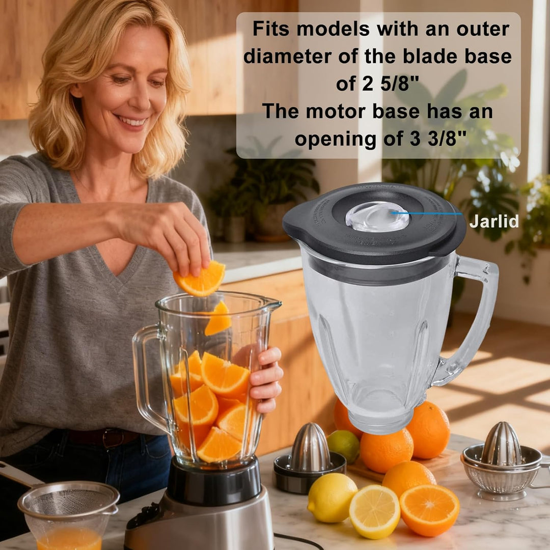 Ersatz Kompatibel mit Oster und Osterizer Standmixer, Runder Glaskrug 6 Tassen 1,5L mit Deckel Kompa