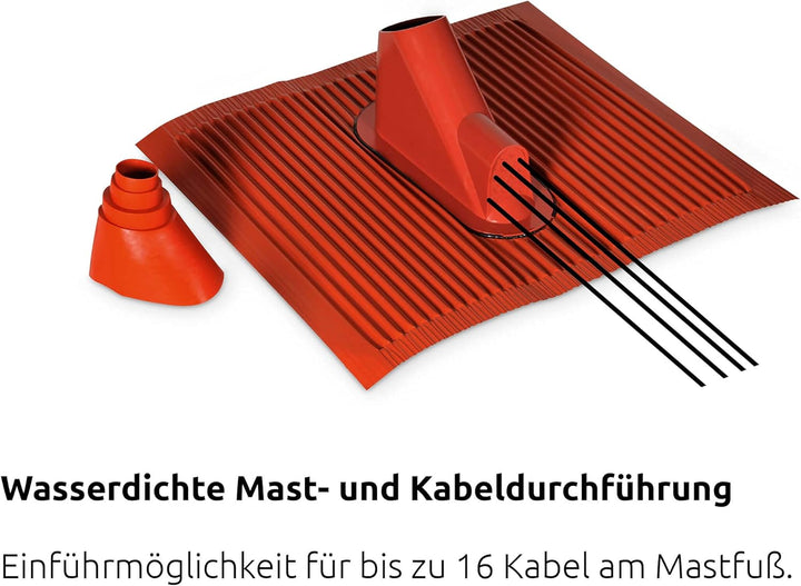 TechniSat Alu Dachziegel Set (mit Gummitülle zur wasserdichten Mast- und Kabeldurchführung 450 x 500