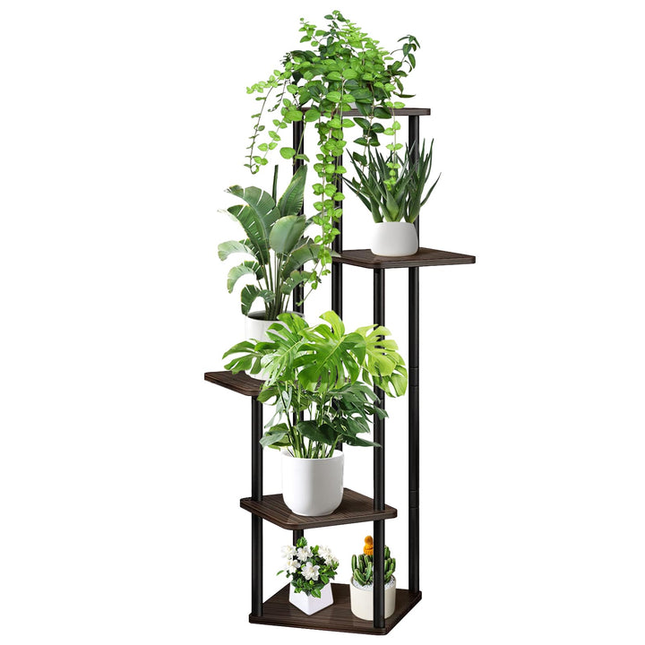 VASZOLA 5-Tier Hölzern Blumenregal Pflanzenregal, Mehrstöckig Blumenständer Pflanzenständer Blumenba