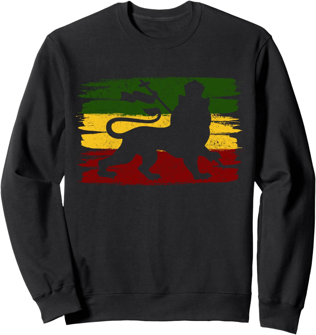 Rastafari Jamaika Reggae Musik Rasta Lion Of Judah Sweatshirt