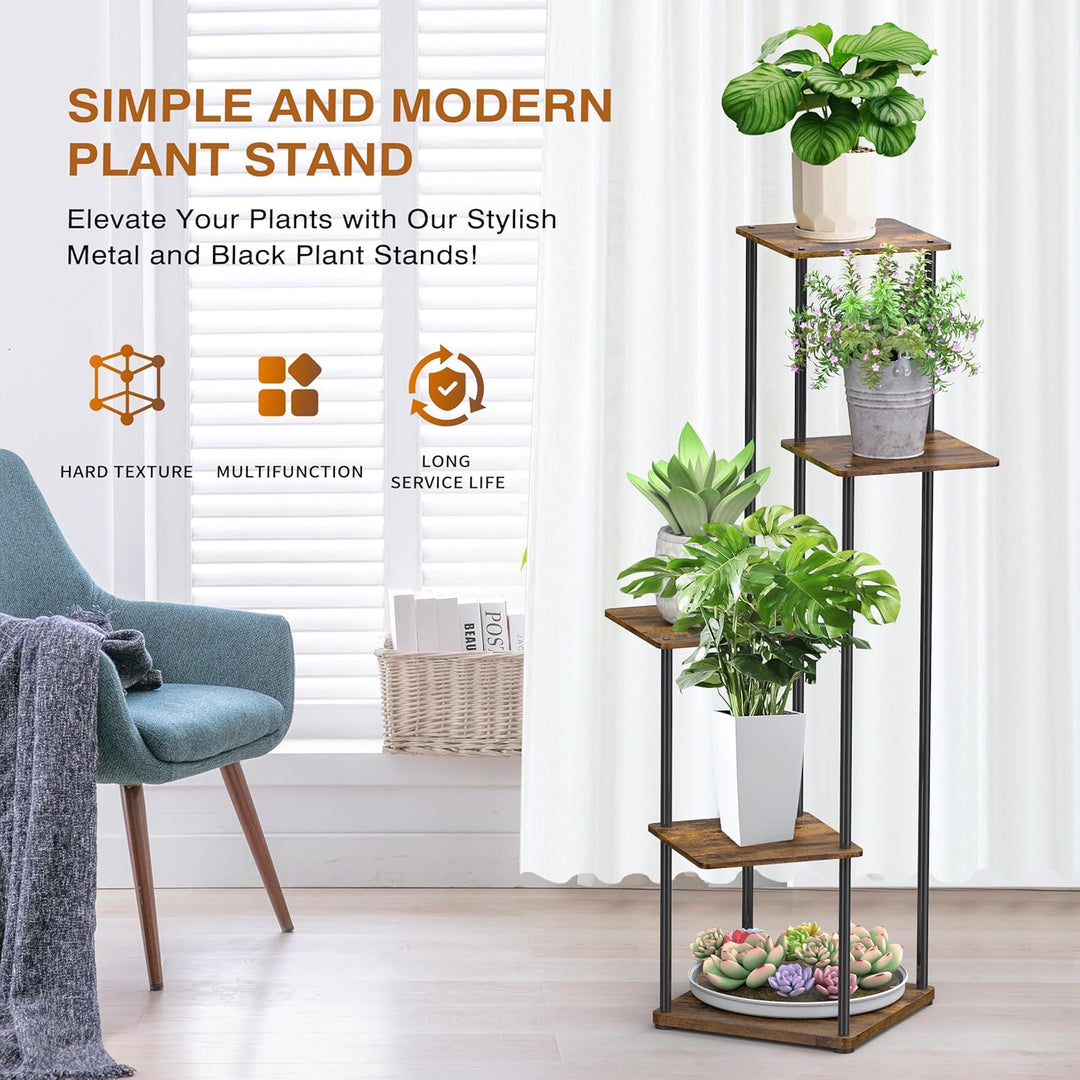 Blumenständer, Pflanzenständer Innen, 5 Etagen Modernes blumentopf ständer, Blumentreppen Metall, pf